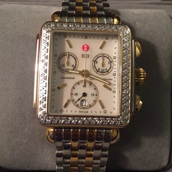 Michele Signature Two Tone Diamond Watch - Picture 2 of 6